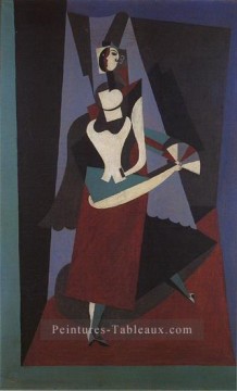 Blanquita Suarez a l eventail 1917 cubisme Pablo Picasso Peinture à l'huile